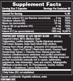 all day energy ingredient label
